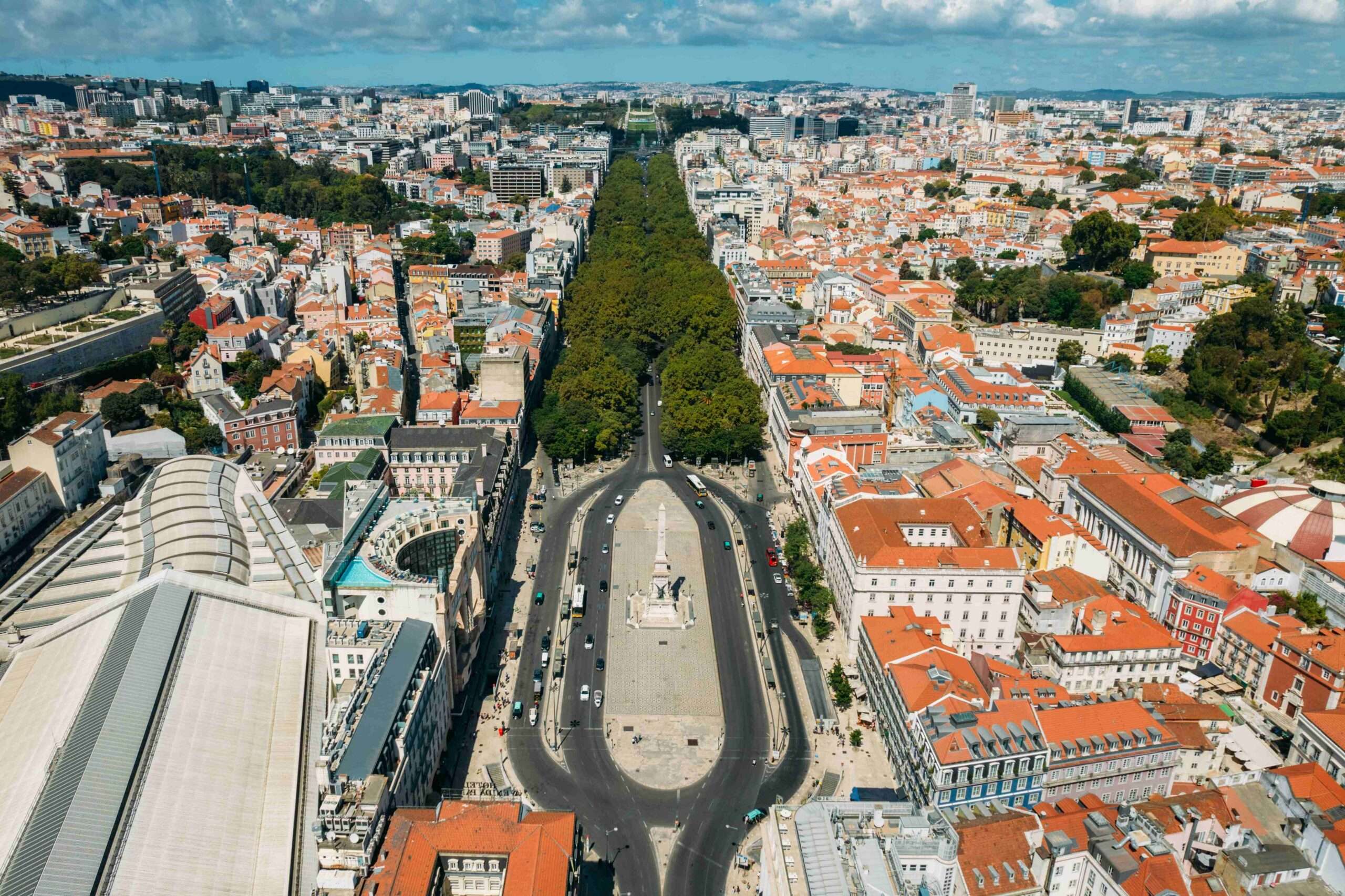 Aerial view of Avenida da Liberdade, Lisbon